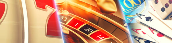 Kollage der beliebtesten Online Casino Echtgeld Spiele